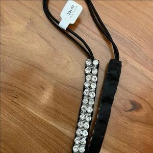 NWT Ann Taylor Headband black with jewels